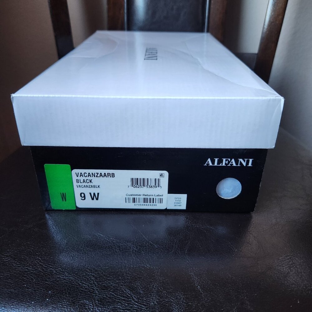 Alfani Vacanza Womens Faux Leather Wedge Sandals - Sz 9W - Picture 7 of 7
